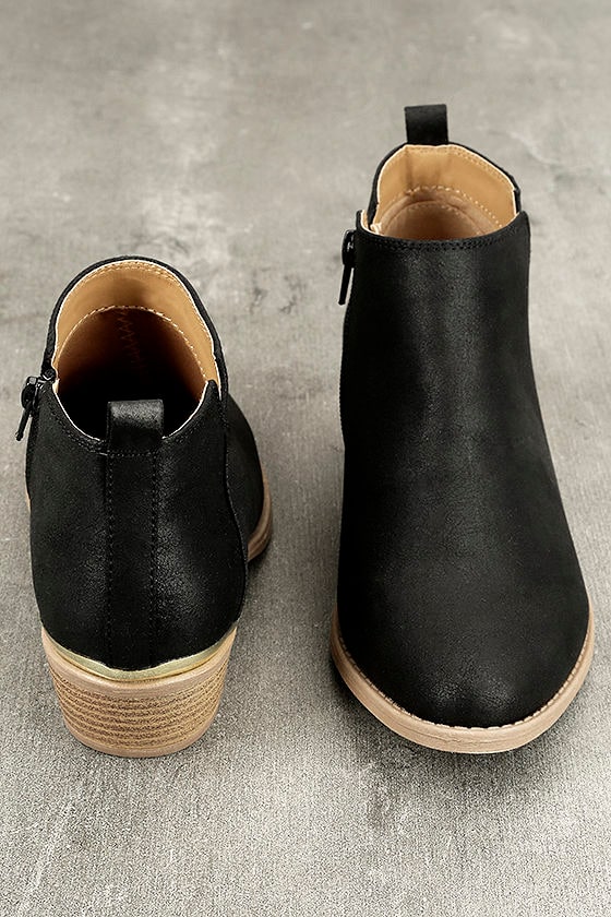 distressed ankle booties