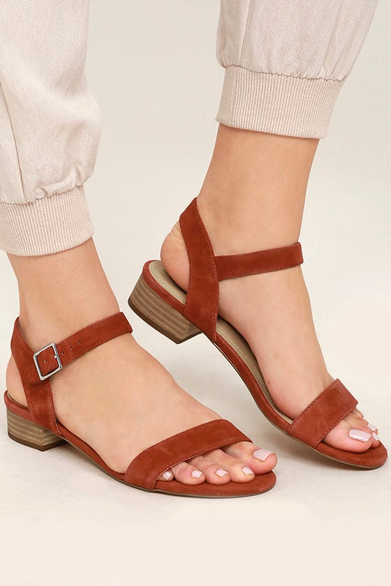 Steve Madden Cache Sandals - Rust Sandals - Suede Leather Heels - $69.00