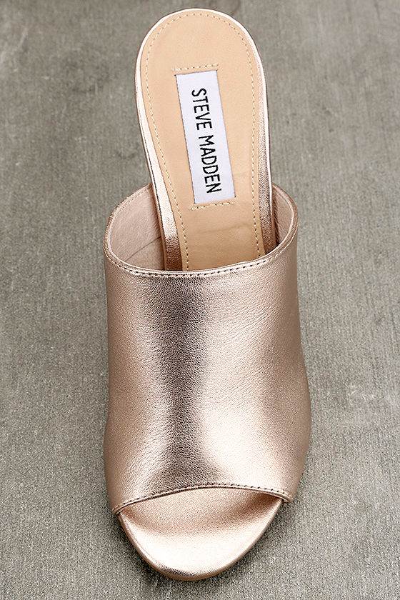 rose gold mules