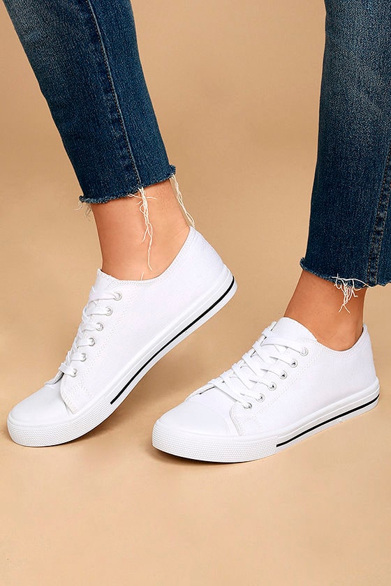 cheap white canvas trainers