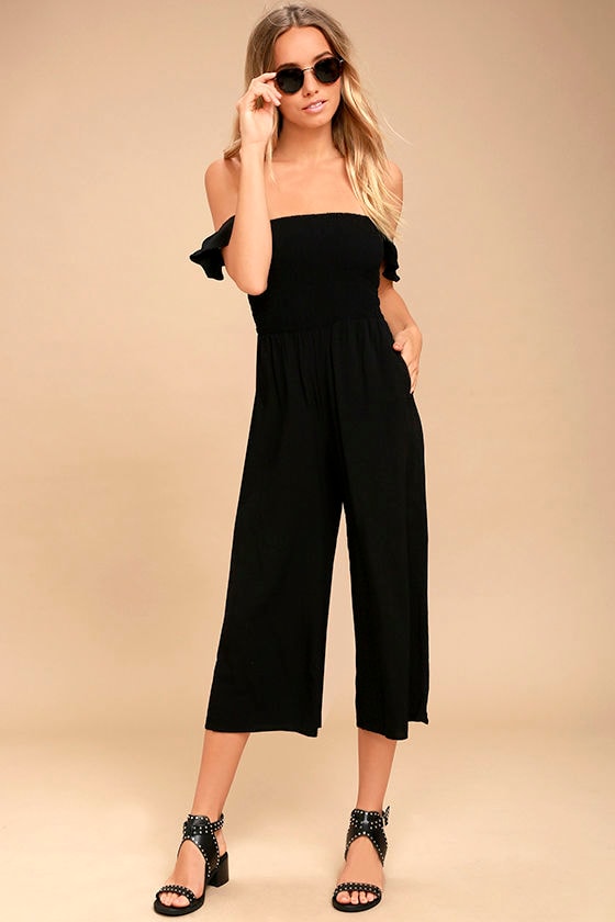 black midi jumpsuit