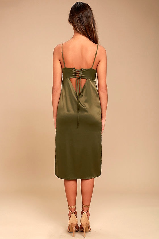 sexy olive green dress