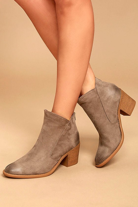 grey taupe booties