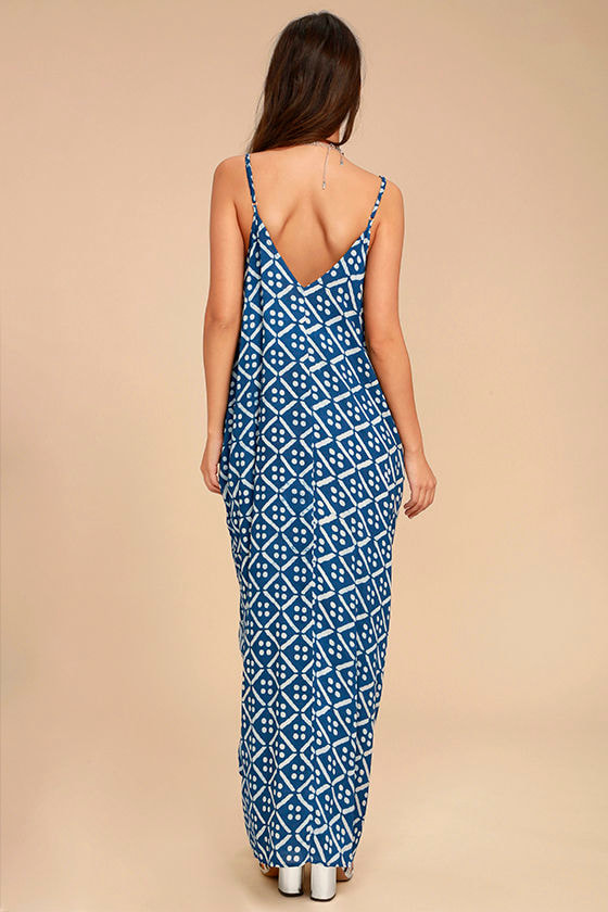 Cute Blue and White Dress - Print Dress - Maxi Dress - $66.00