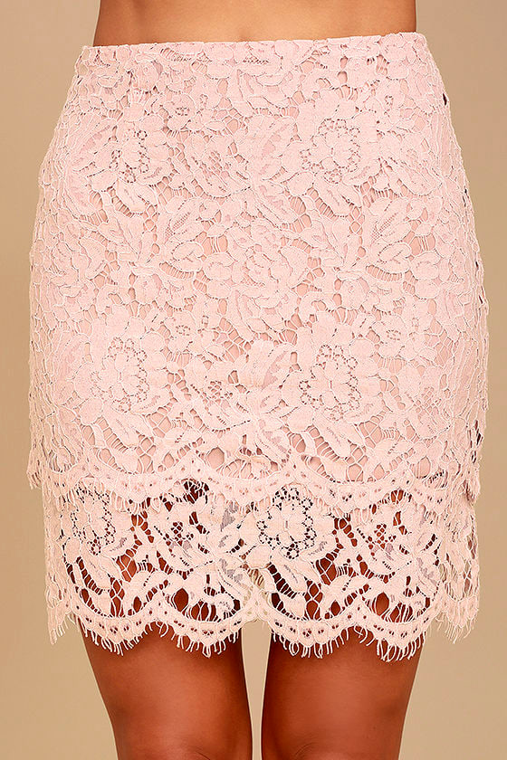 Sexy Lace Skirt - Blush Pink Lace Skirt - Lace Mini Skirt - $31.00