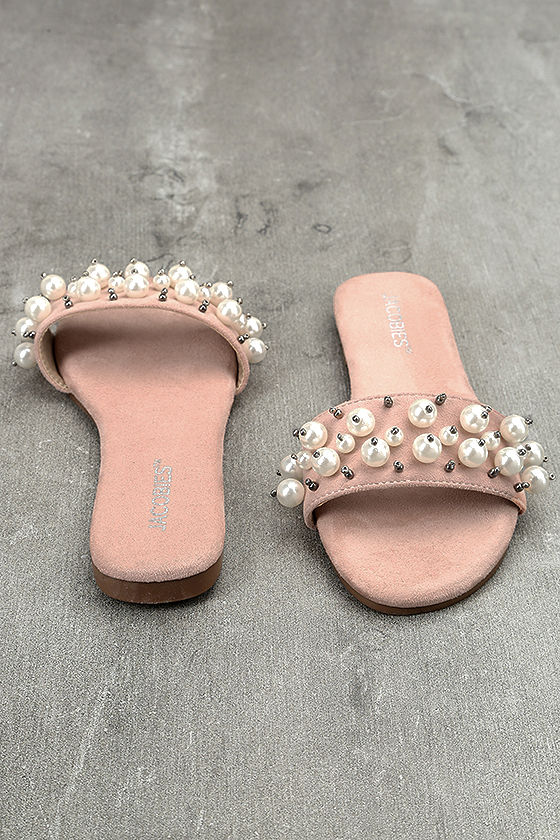 flat blush pink sandals