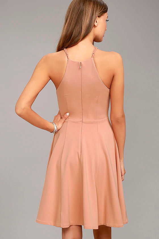 blush pink dress midi