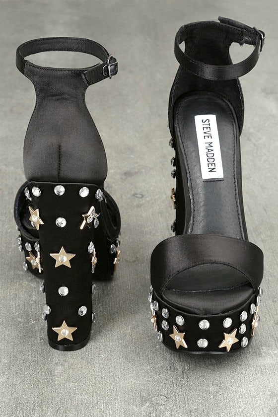 steve madden black platform heels