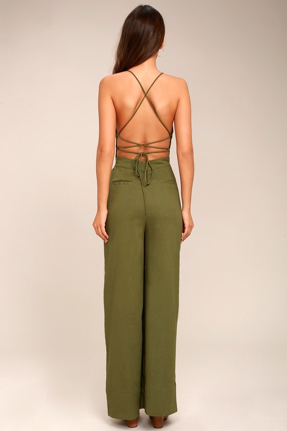 green jumpsuit