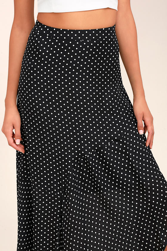 Jerica Wrap Front Maxi Skirt Polka Dot Beige main image 0