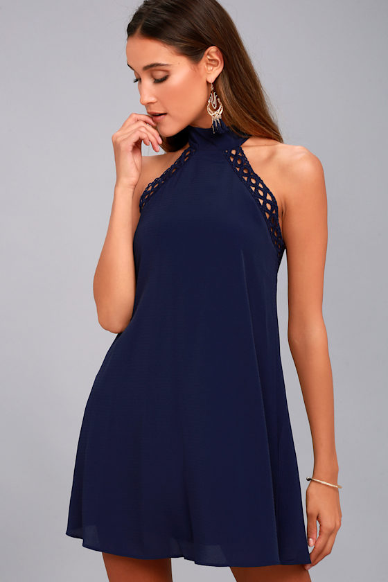 navy and white sundress