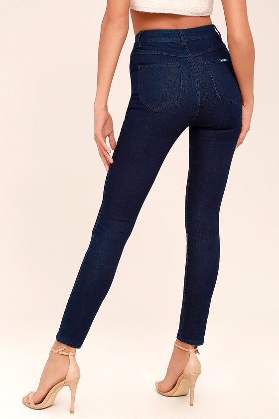 black high waisted ankle jeans