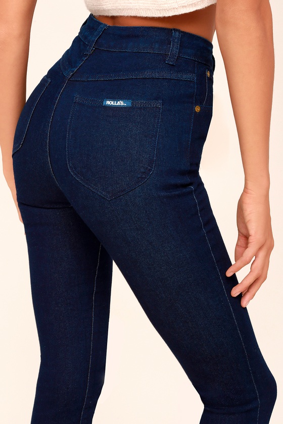 black high waisted ankle jeans