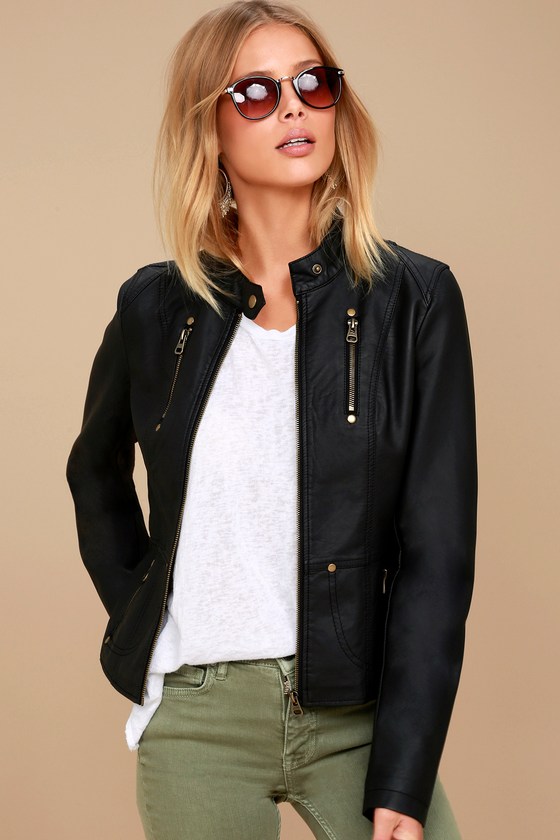 Chic Black Jacket Moto Vegan Leather 74 00 Peace Of Mind Black Vegan Leather Moto Jacket