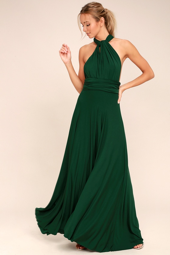 Awesome Forest Green Dress - Maxi Dress - Wrap Dress