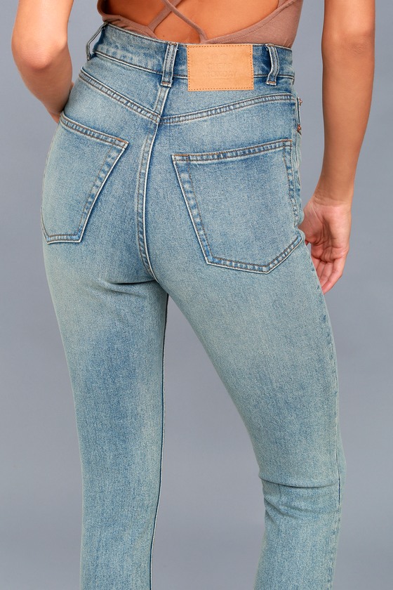 Cheap Monday Donna - Light Blue Jeans - High-Waisted Jeans