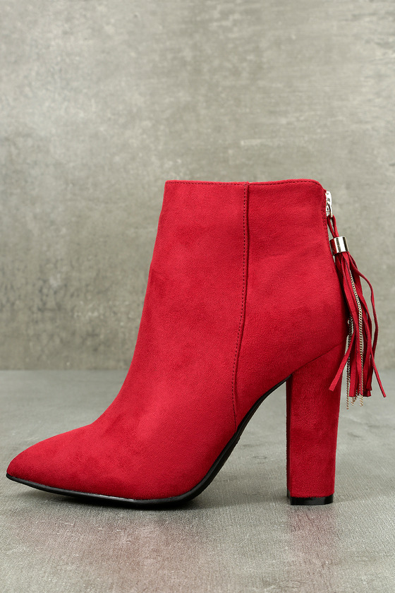 deep red booties