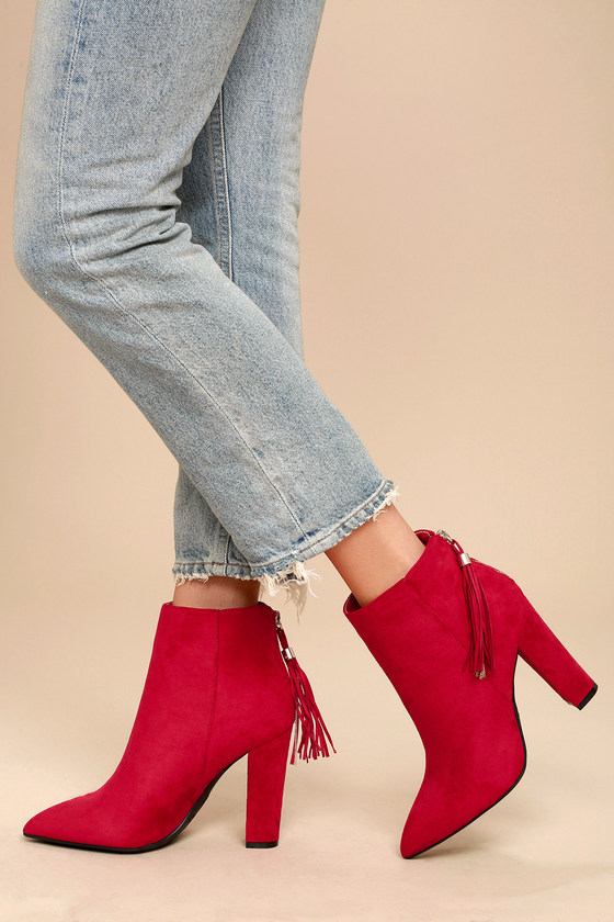 deep red booties