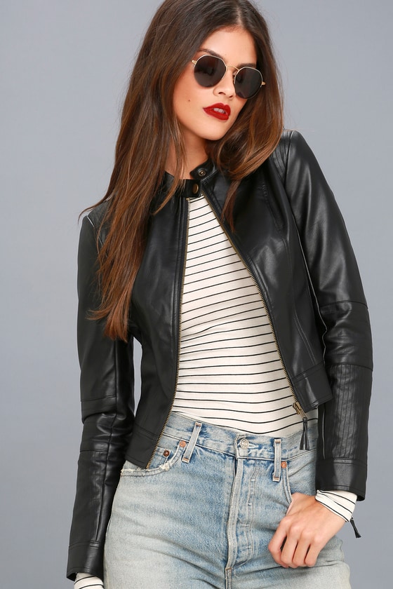 Chic Black Moto Jacket Vegan Leather Don T Hold Back Black Vegan Leather Moto Jacket
