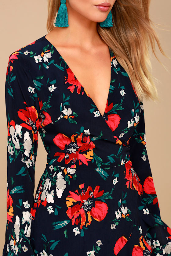 Floral Print Long Sleeve Romper