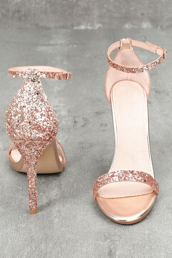 champagne ankle strap heels