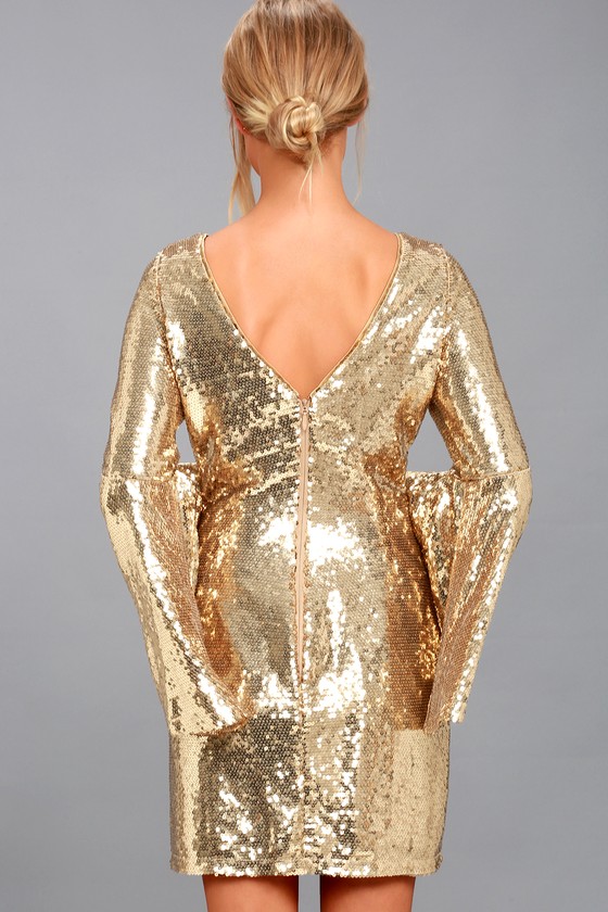 sequin bell sleeve