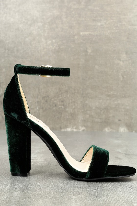 green pattern heels