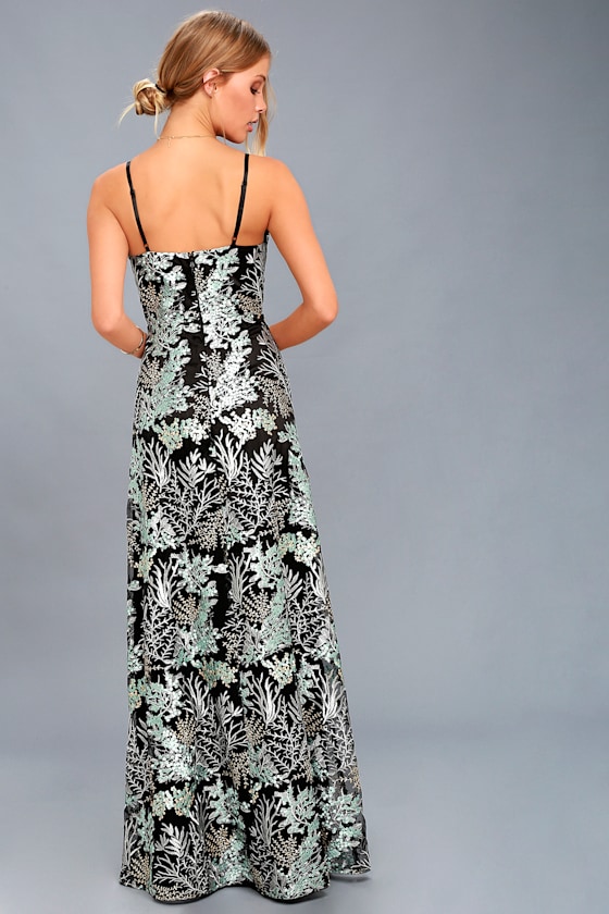 Stunning Lace Maxi Dress Floral Embroidery Maxi Dress