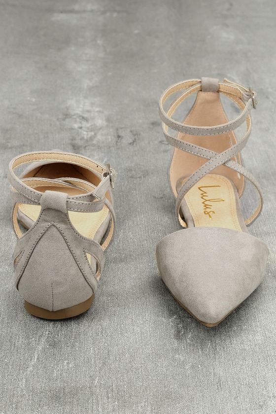 gray pointed flats