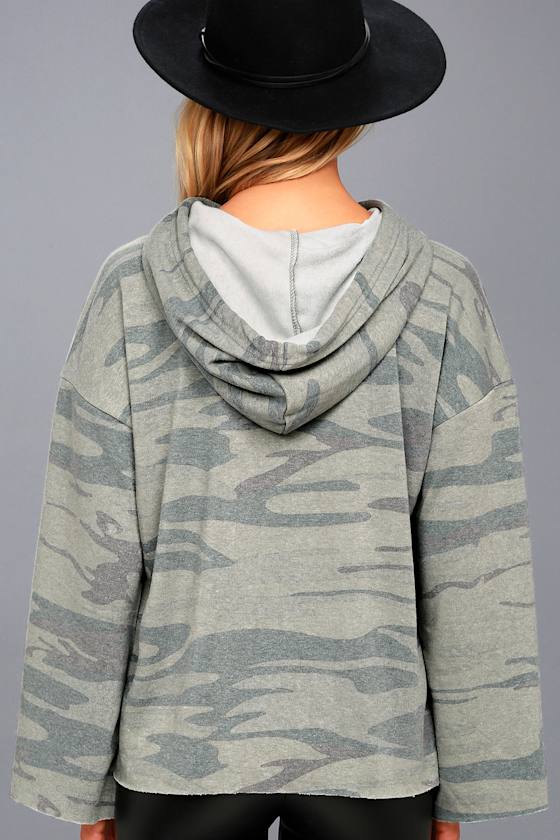 Z Supply The Loft Camo Print Hoodie Pullover Hoodie