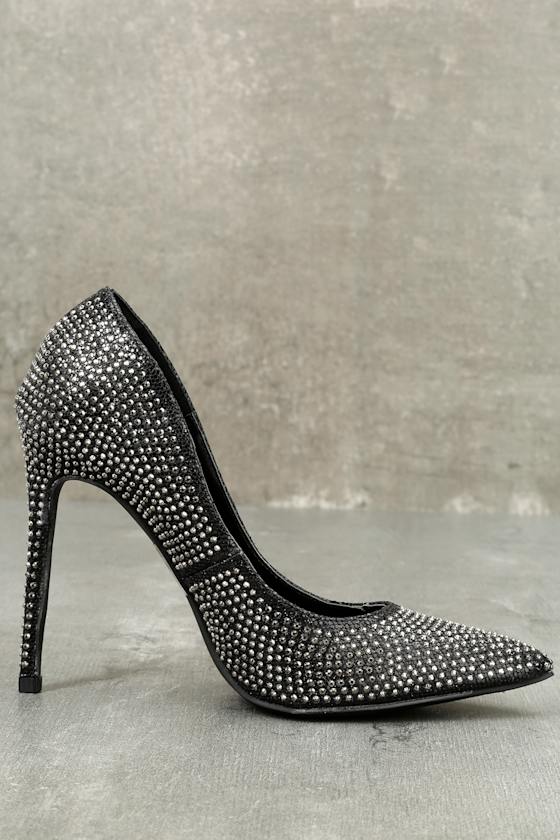 Stunning Rhinestone Pumps Black Pumps Vegan Pumps