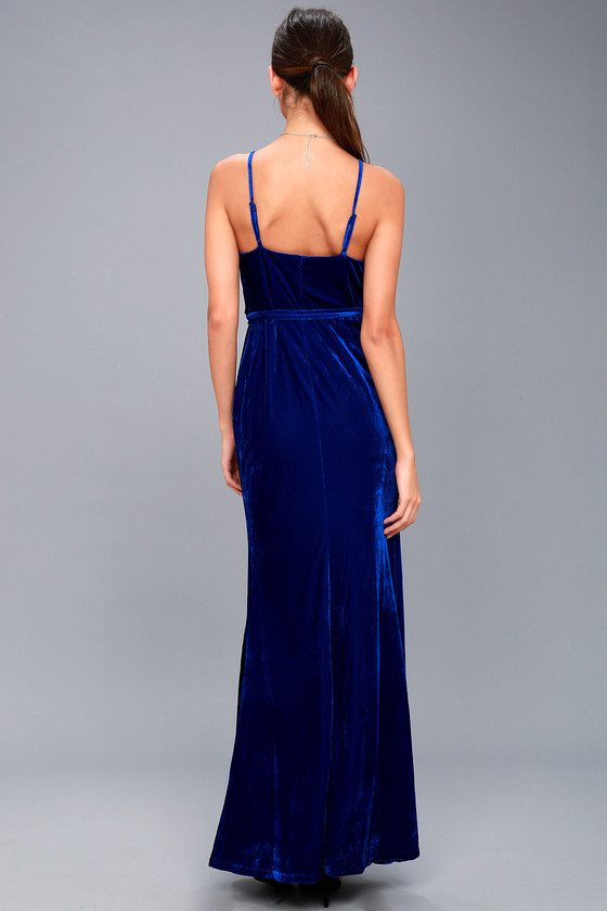 Glamorous Royal Blue Maxi Dress - Velvet Maxi Dress