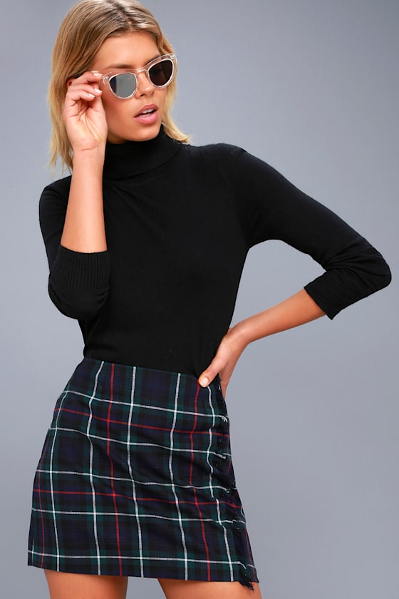 GRAHAM FOREST GREEN PLAID MINI SKIRT