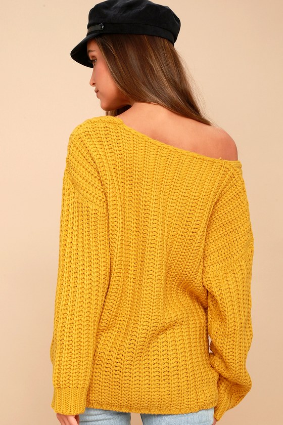 mustard knit sweater