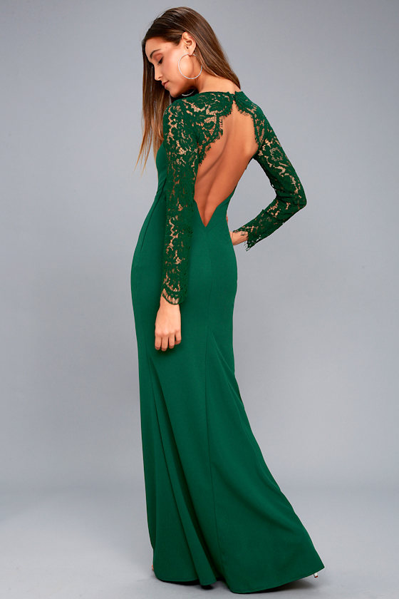 remarkable forest green lace dress
