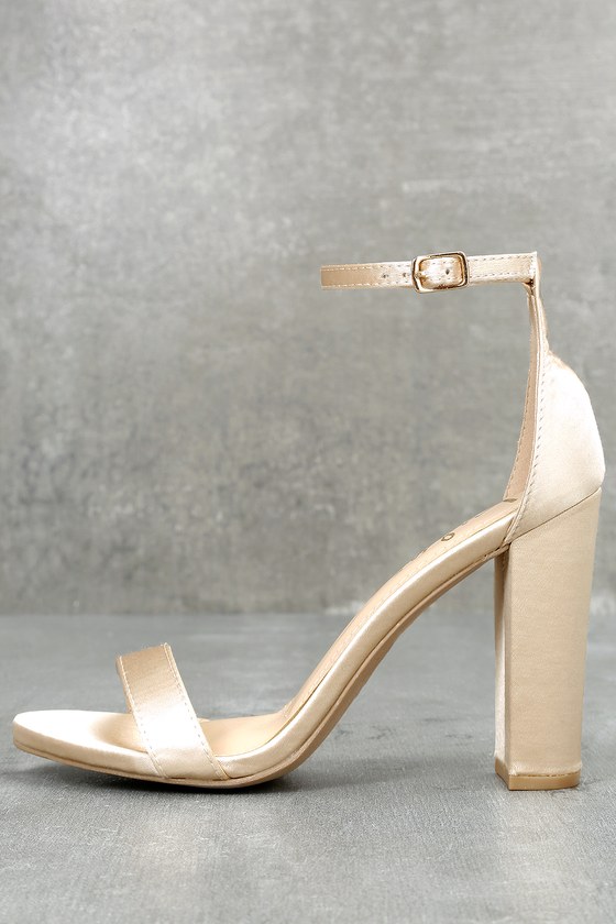 white satin heels with ankle strap