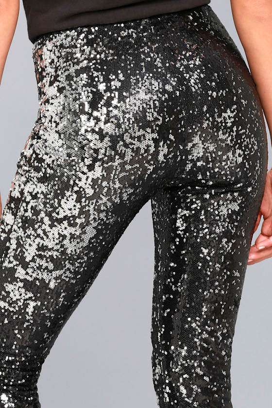 Cute Sequin Leggings Black Leggings Black Sequin Pants