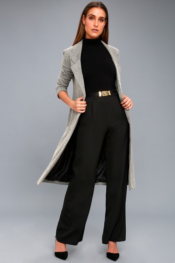 outfits with black wide leg pants