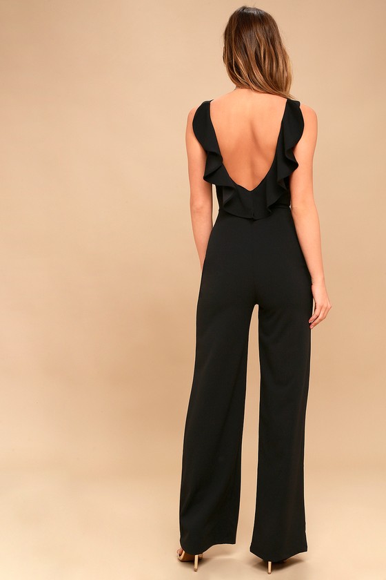 Chic Jumpsuit - Backless Jumpsuit - Black Jumpsuit