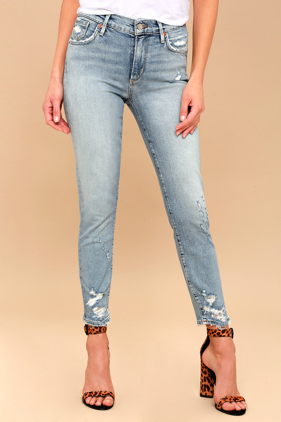 light wash loose jeans