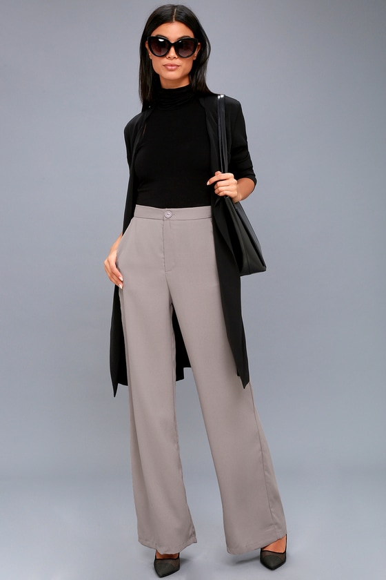 grey wide pants