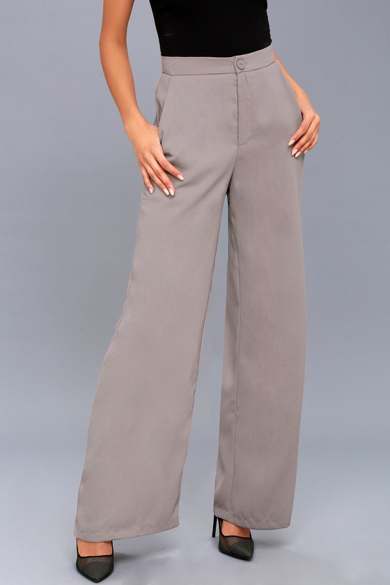 grey wide pants