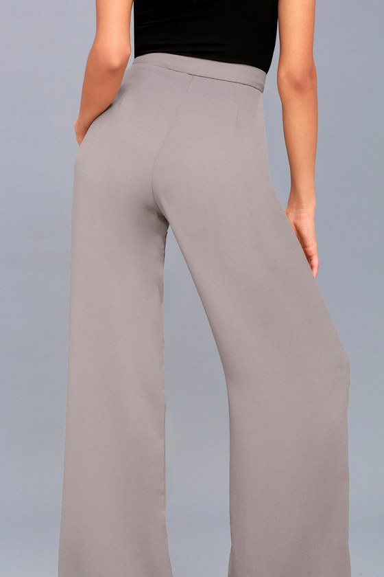 grey wide pants