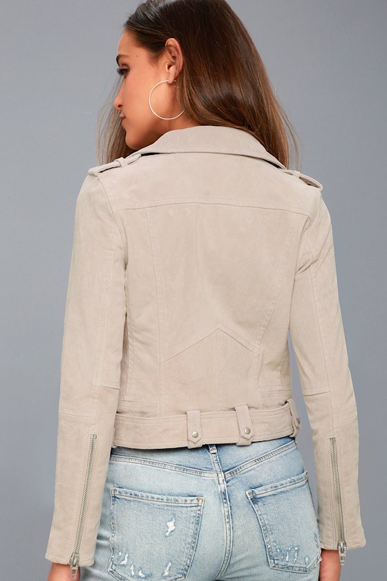 Blank NYC Backhanded Light Grey Genuine Suede Jacket