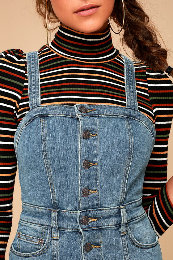 drawstring denim jumper
