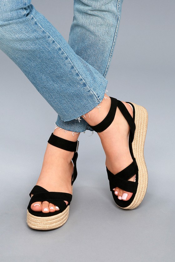 Chinese Laundry Zala - Black Sandals - Flatform Sandals