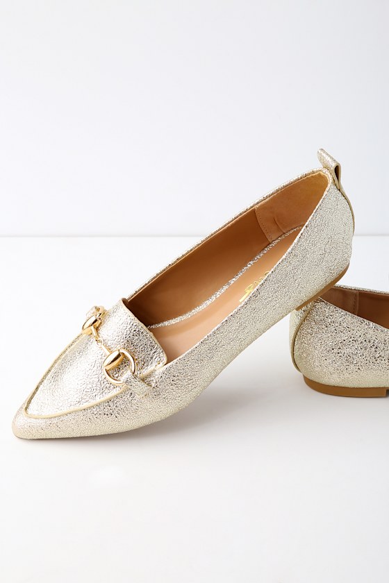 loafers with gold