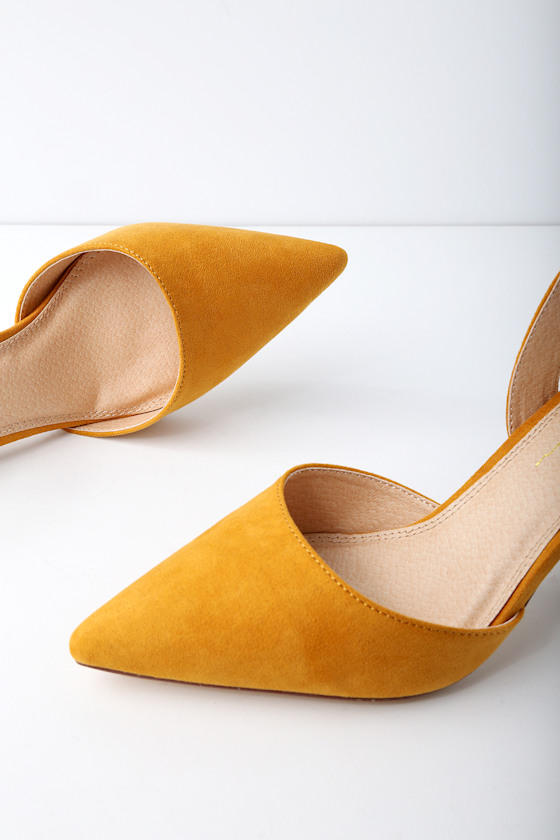 Cute Slingback Pumps Mustard Yellow Pumps