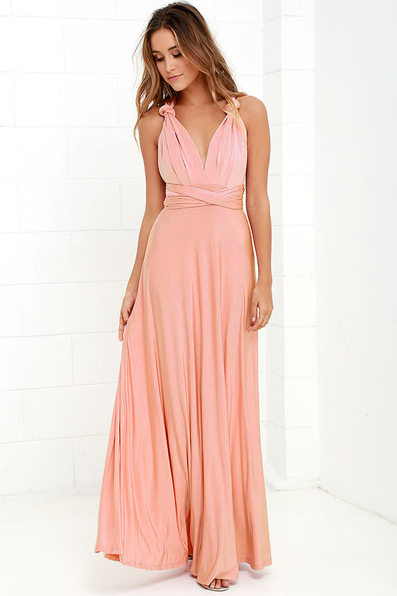 Convertible Dress - Blush Pink Maxi Dress - Infinity Dress