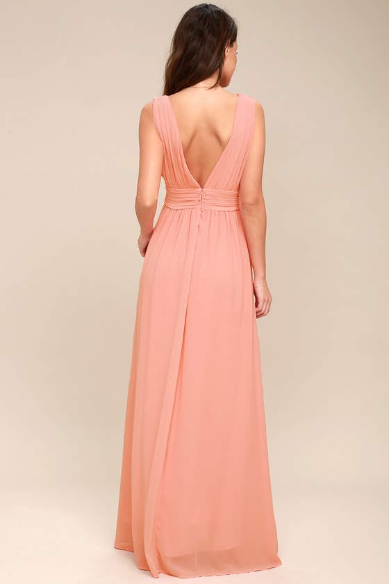 Light Pink Gown - Maxi Dress - Sleeveless Maxi Dress